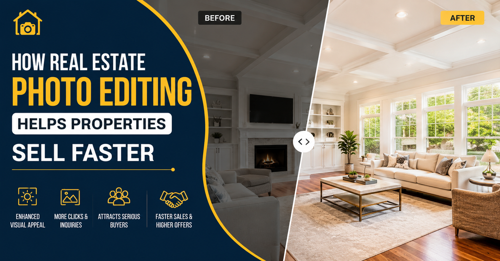 How Real Estate Photo Editing Helps Properties Sell Faster - Cover Image